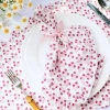 Hot Trudie Abigail Pink Ruffled Dinner Napkin - Set of 4