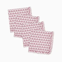 Hot Trudie Abigail Pink Ruffled Dinner Napkin - Set of 4