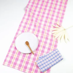 Sale Archive New York Abigail Plaid Table Runner in Bubblegum