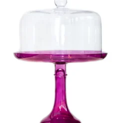 New Estelle Colored Glass Amethyst Glass Cake Stand