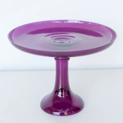 New Estelle Colored Glass Amethyst Glass Cake Stand