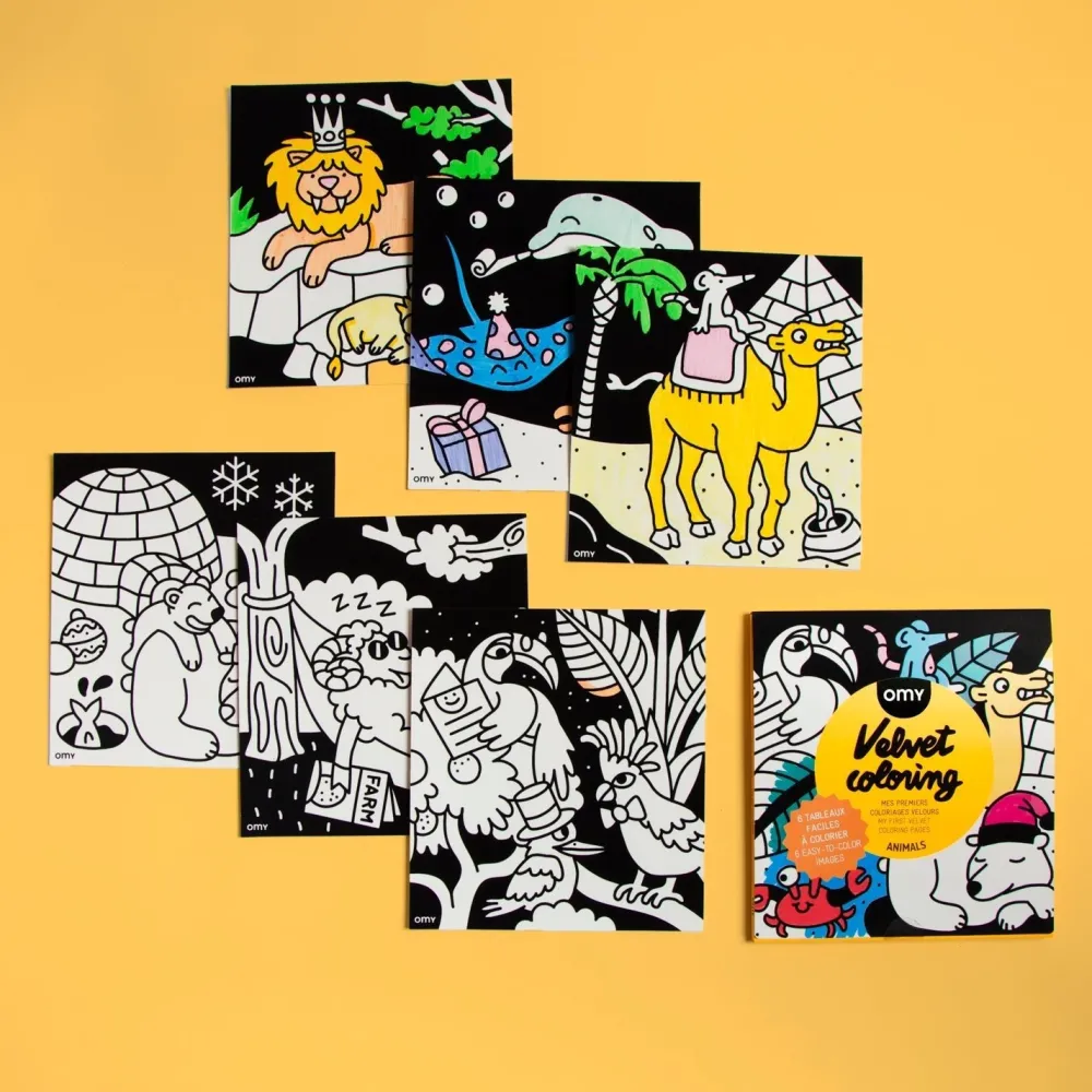 OMY U.S. Animal Velvet Coloring Set