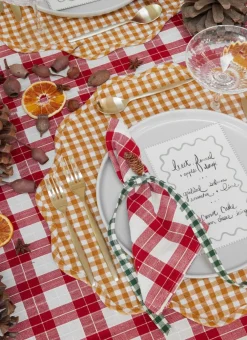 Heather Taylor Home Annabelle Plaid Red Napkins
