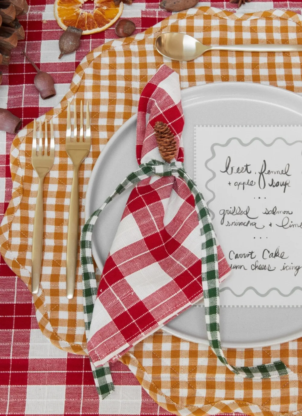 Heather Taylor Home Annabelle Plaid Red Napkins