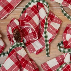 Heather Taylor Home Annabelle Plaid Red Napkins