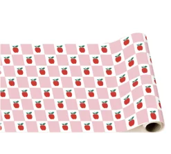 Discount Bonjour Fete Apple & Pink Checker Table Runner