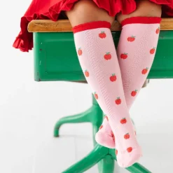 Clearance Little Stocking Co. Apple Scalloped Knee High Socks