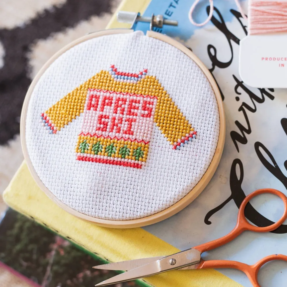 Outlet Cotton Clara Craft Kits & Supplies Apres Ski Christmas Sweater Cross Stitch Kit
