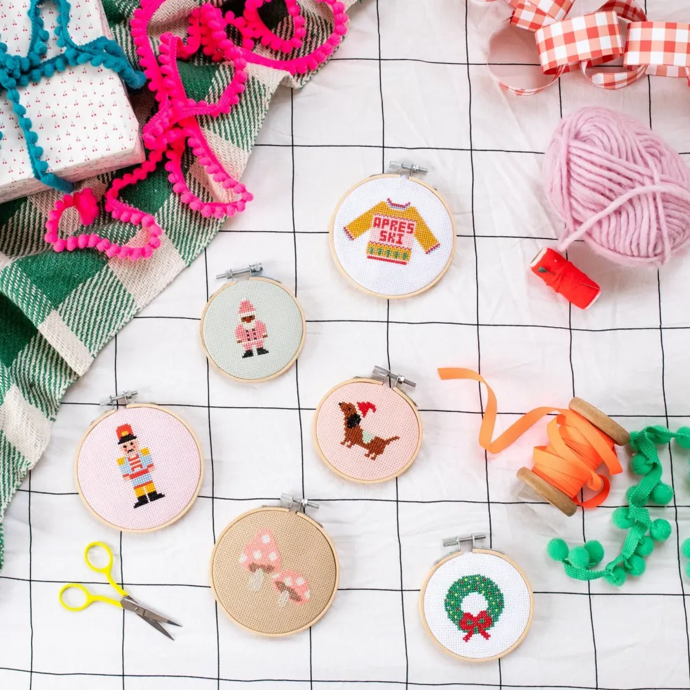 Outlet Cotton Clara Craft Kits & Supplies Apres Ski Christmas Sweater Cross Stitch Kit