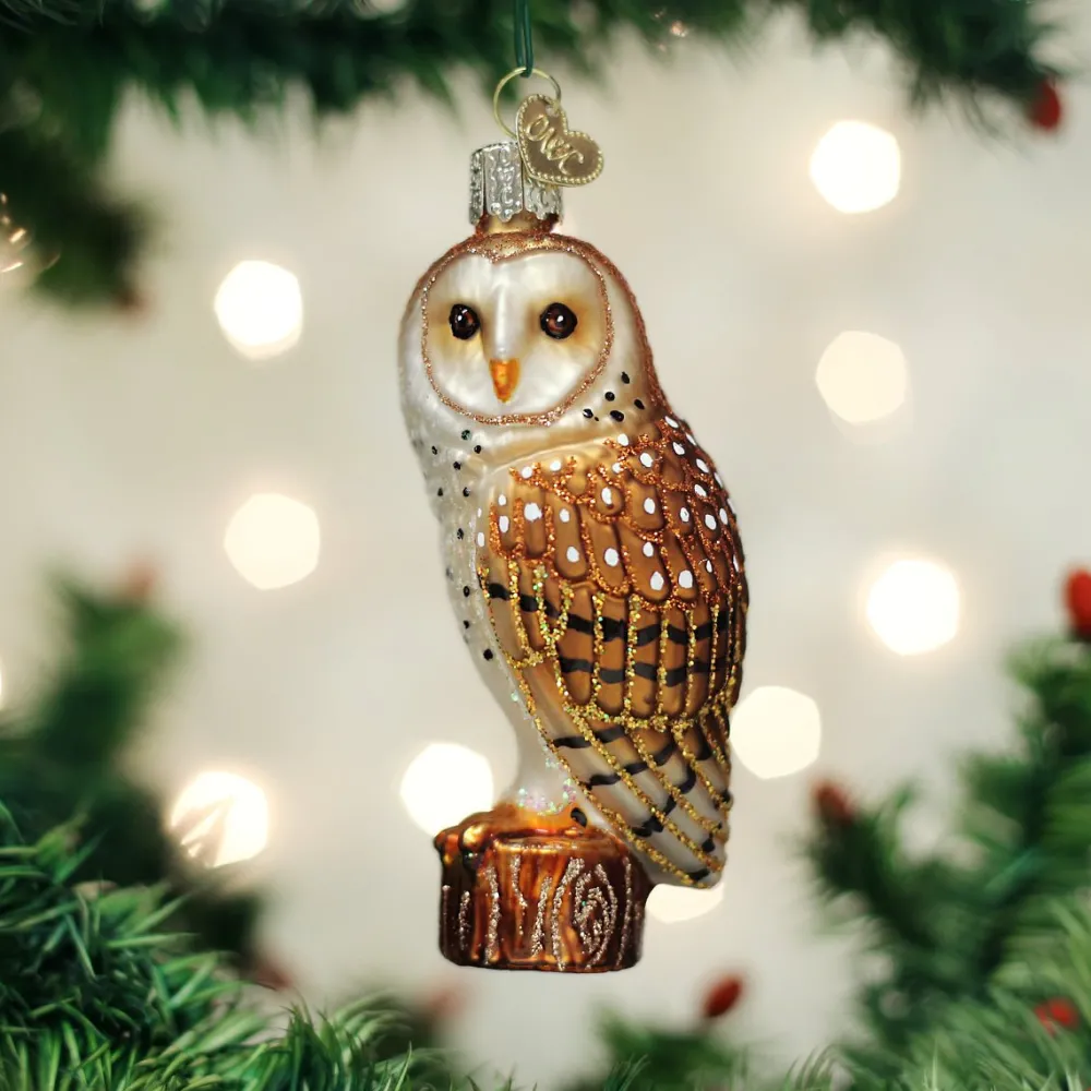 Hot Old World Christmas Barn Owl Ornament