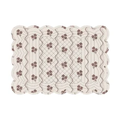 Online Trudie Beatrice Chocolate Floral Scalloped Quilted Placemat