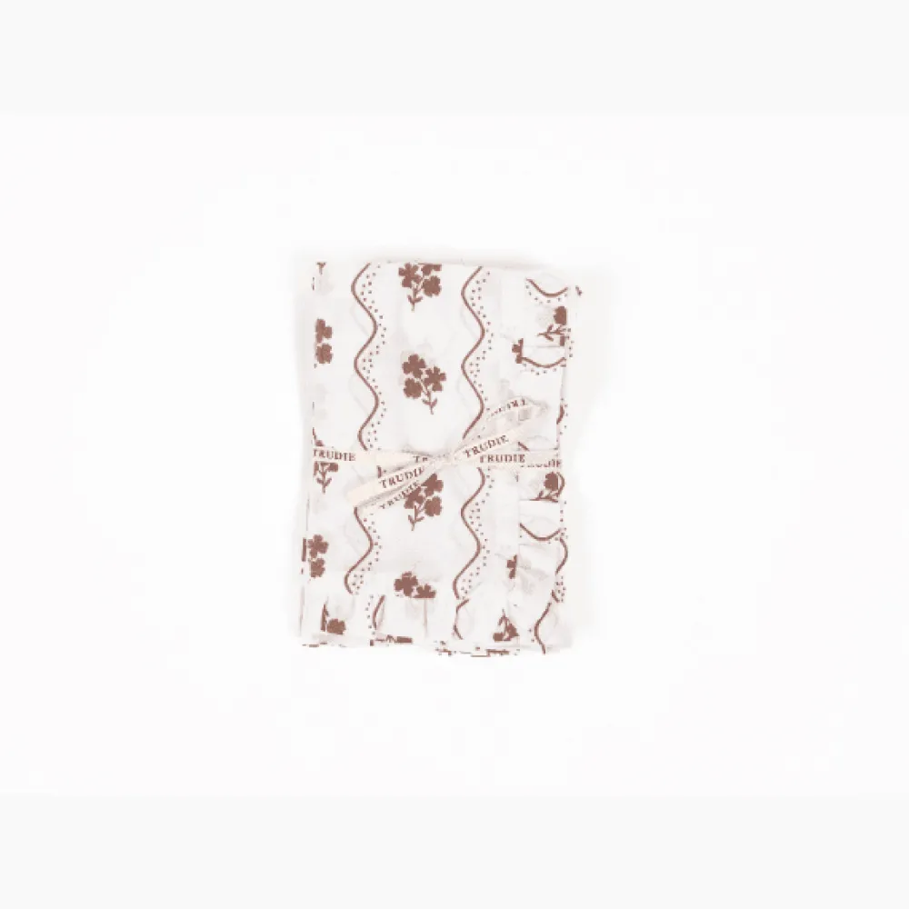 New Trudie Beatrice Chocolate Ruffled Napkins - Set of 4