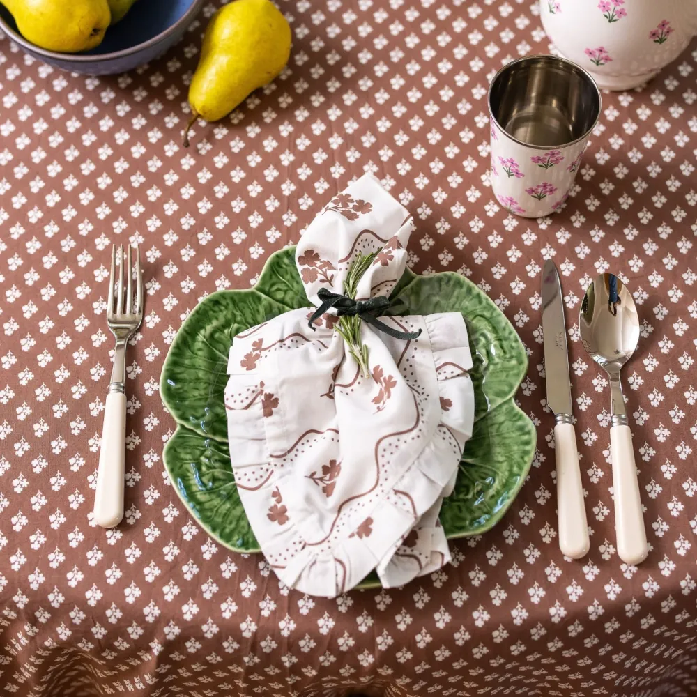 New Trudie Beatrice Chocolate Ruffled Napkins - Set of 4