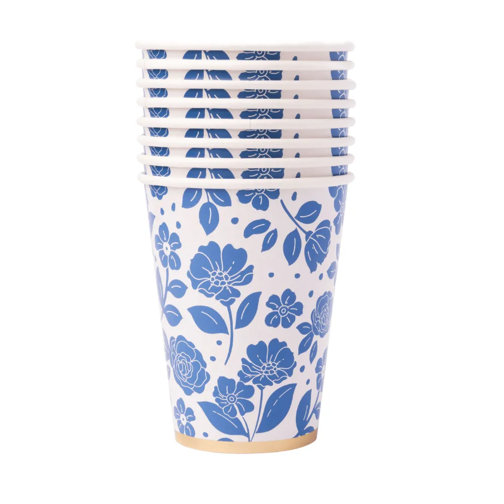 Online Bonjour Fete Belle Blue Elegant Floral Cups