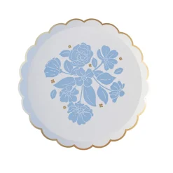 Clearance Bonjour Fete Belle Blue Elegant Floral Dessert Plates