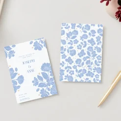 Outlet Bonjour Fete Belle Blue Elegant Floral Digital Party Invitation Download