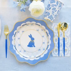 Discount Bonjour Fete Belle Blue Elegant Floral Dinner Plates