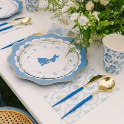 Discount Bonjour Fete Belle Blue Elegant Floral Dinner Plates