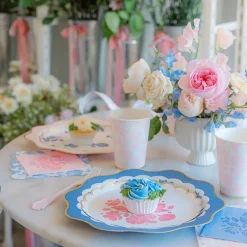 Discount Bonjour Fete Belle Blue Elegant Floral Dinner Plates