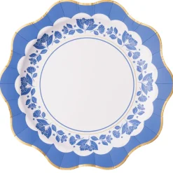 Discount Bonjour Fete Belle Blue Elegant Floral Dinner Plates