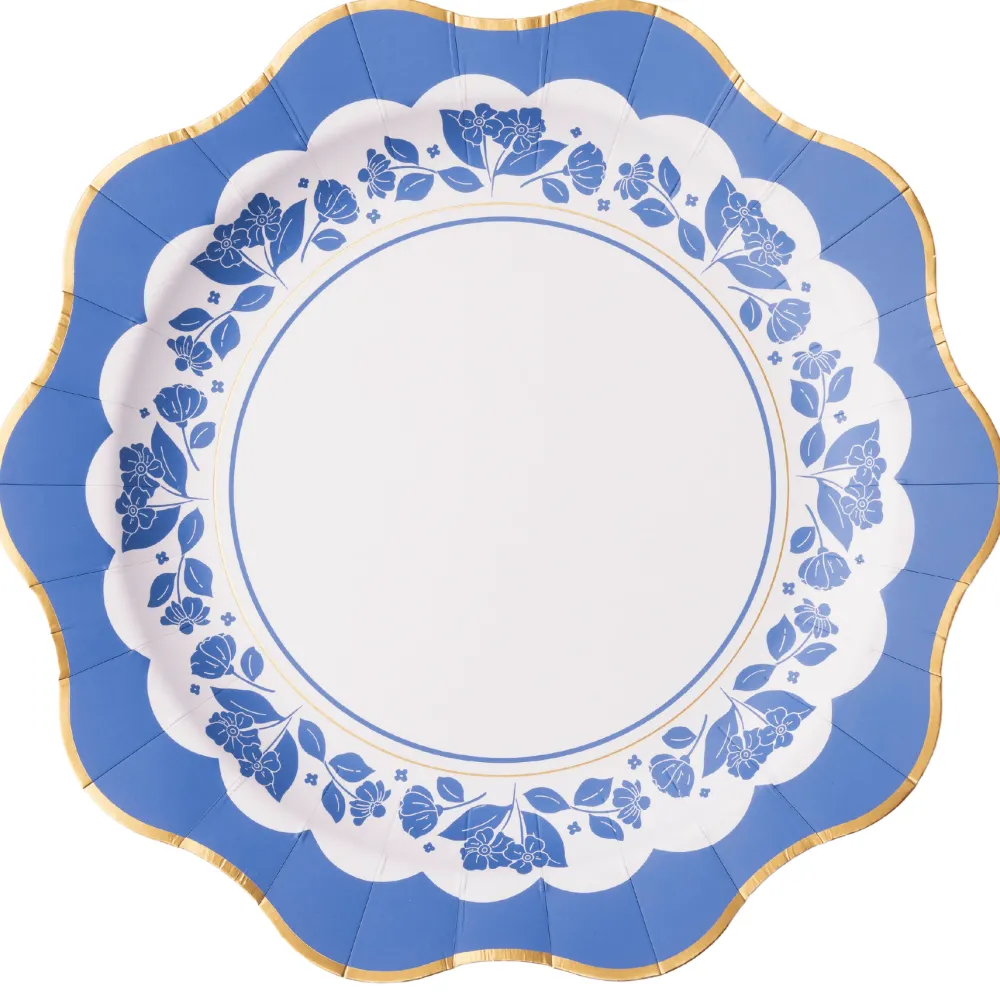 Discount Bonjour Fete Belle Blue Elegant Floral Dinner Plates