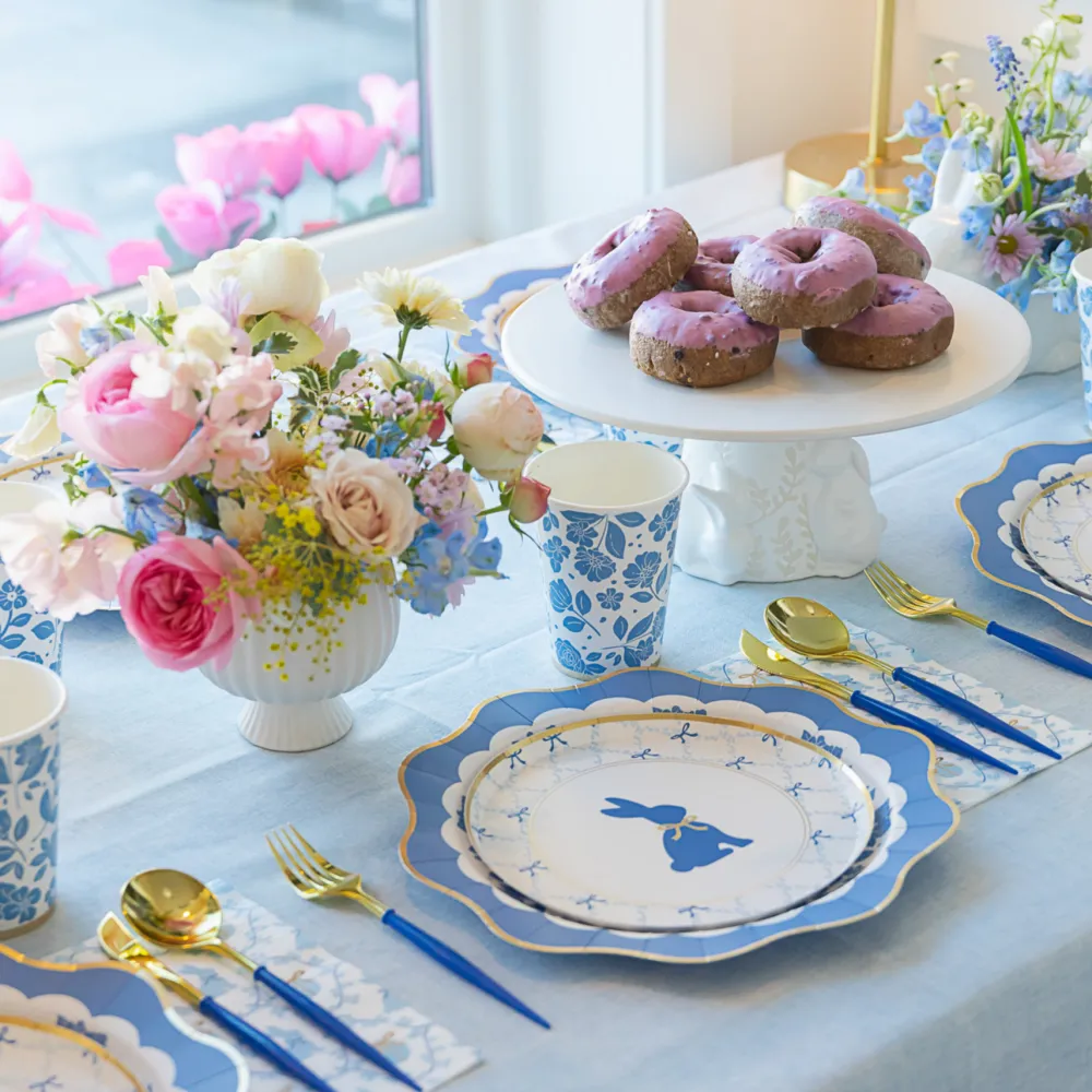 Discount Bonjour Fete Belle Blue Elegant Floral Dinner Plates