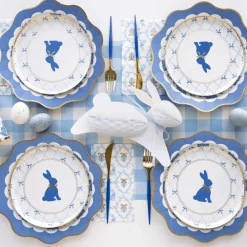 Discount Bonjour Fete Belle Blue Elegant Floral Dinner Plates
