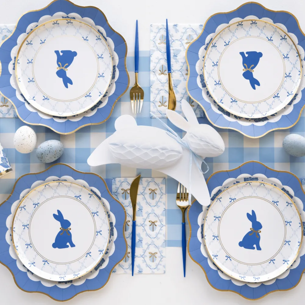 Discount Bonjour Fete Belle Blue Elegant Floral Dinner Plates