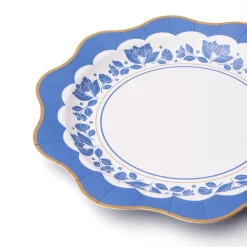 Discount Bonjour Fete Belle Blue Elegant Floral Dinner Plates