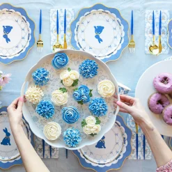 Discount Bonjour Fete Belle Blue Elegant Floral Dinner Plates