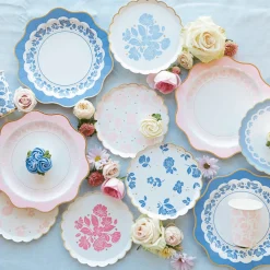 Discount Bonjour Fete Belle Blue Elegant Floral Dinner Plates