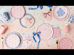 New Bonjour Fete Belle Blue Elegant Floral Dinner Napkins