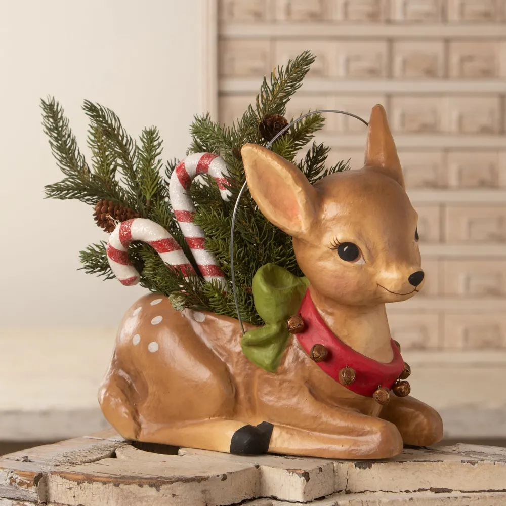 New Bethany Lowe Designs, Inc. Bethany Lowe Jingle Bell Reindeer Bucket