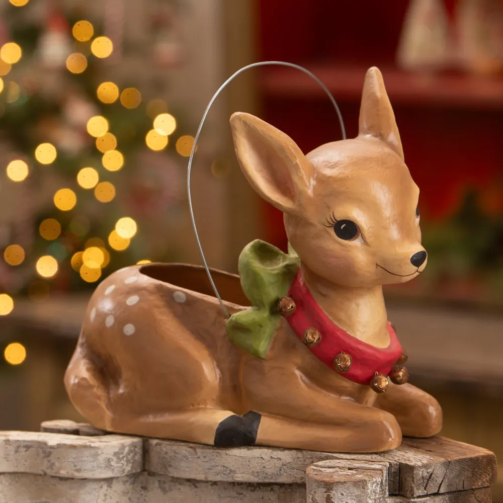 New Bethany Lowe Designs, Inc. Bethany Lowe Jingle Bell Reindeer Bucket