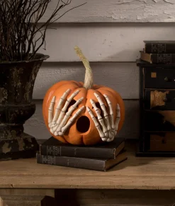 Clearance Bethany Lowe Designs, Inc. Bethany Lowe Peek-A-Boo Pumpkin Orange