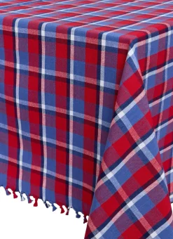 Clearance Heather Taylor Home Betty Plaid Red Tablecloth