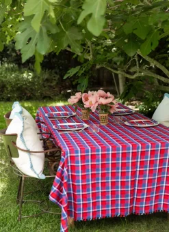 Clearance Heather Taylor Home Betty Plaid Red Tablecloth