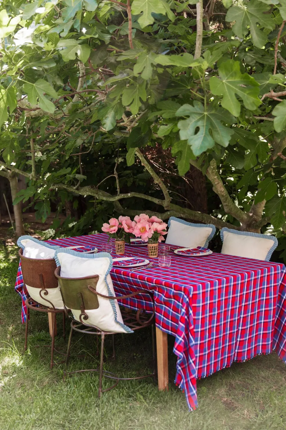 Clearance Heather Taylor Home Betty Plaid Red Tablecloth
