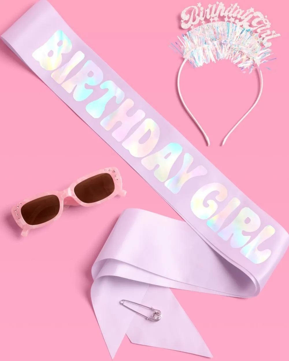 Clearance xo, Fetti Birthday Girl Bundle - Headband, Sash, and Sunglasses