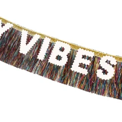 Online Packed Party Birthday Vibes Tinsel & Glitter Sash