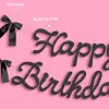 Online xo, Fetti Black Bow Happy Birthday Banner