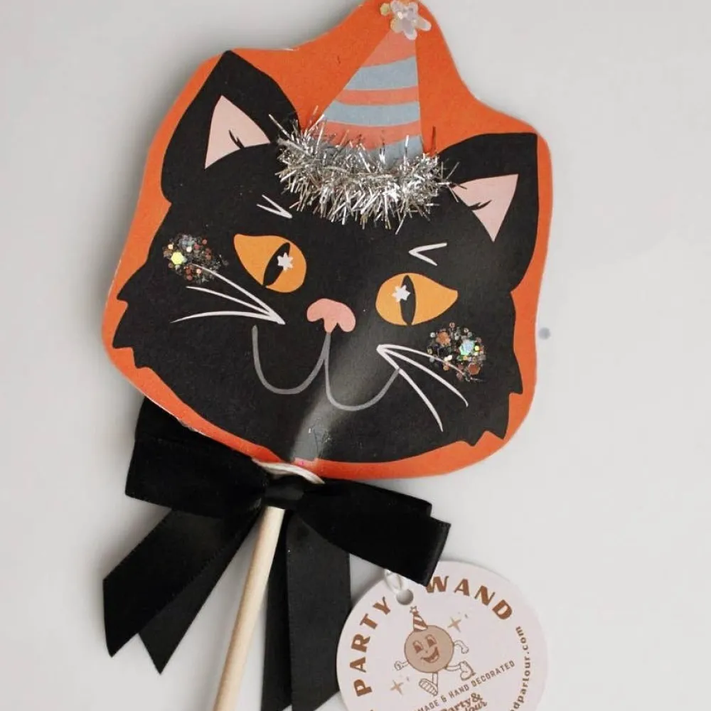 Online Party & Parlour Black Cat Halloween Party Wand