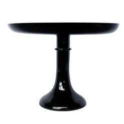 Estelle Colored Glass Black Glass Cake Stand