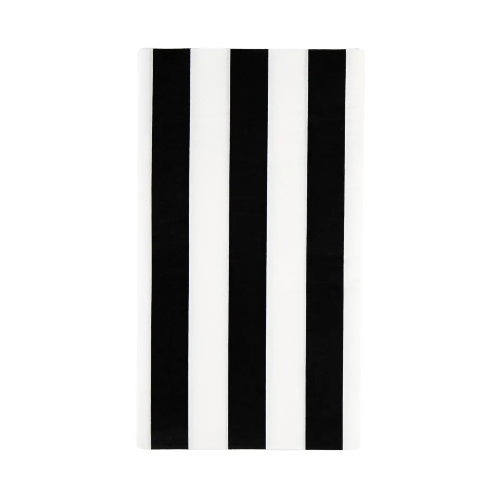 Hot Bonjour Fete Black Noir Cabana Stripe Guest Towels