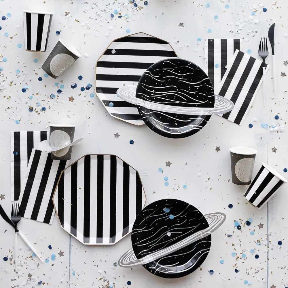 Hot Bonjour Fete Black Noir Cabana Stripe Guest Towels