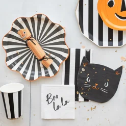 Hot Bonjour Fete Black Noir Cabana Stripe Guest Towels