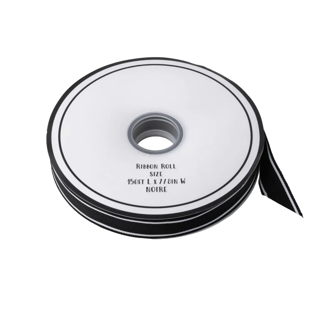 Clearance Bonjour Fete Black Noir Double Sided Grosgrain Ribbon