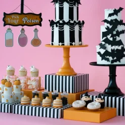 Best Bonjour Fete Black Noire Cabana Stripe Display Box Risers