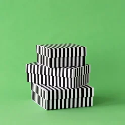 Best Bonjour Fete Black Noire Cabana Stripe Display Box Risers