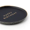 Bonjour Fete Black Noir Happy Birthday Small Plates